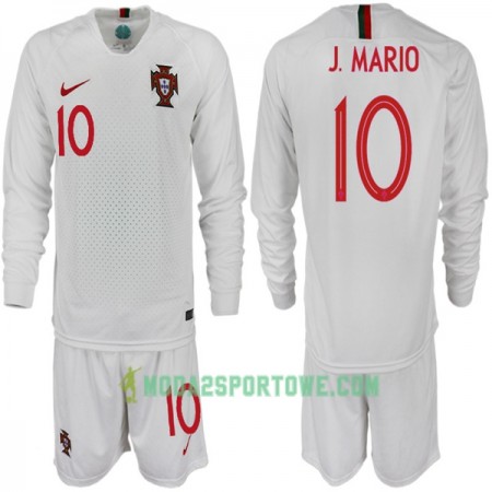 Koszulka Portugalia J. MARIO 10 Dziecięcy Mistrzostwa Świata 2018 Wyjazdowe Stroje Piłkarskie Długi Rękaw